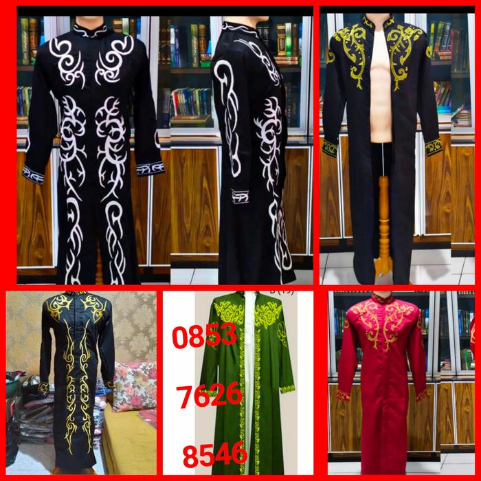 jubah luaran ustad habaib bordir pengantin pria