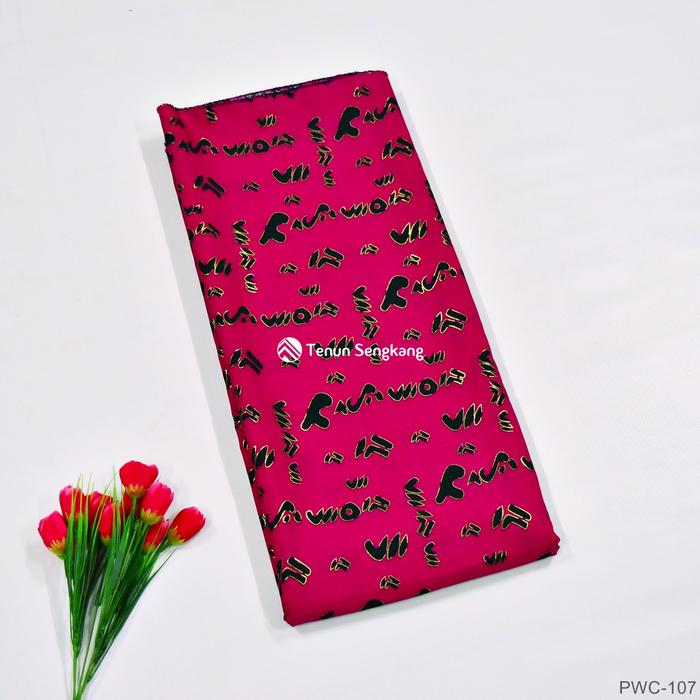 Kain Batik Lontara Bugis Makassar Pink - Tenun Sengkang PWC-107