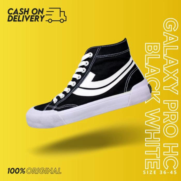 SEPATU JOHNSON GALAXY PRO HIGH BLACK WHITE JHONSON GALAXY HITAM PUTIH
