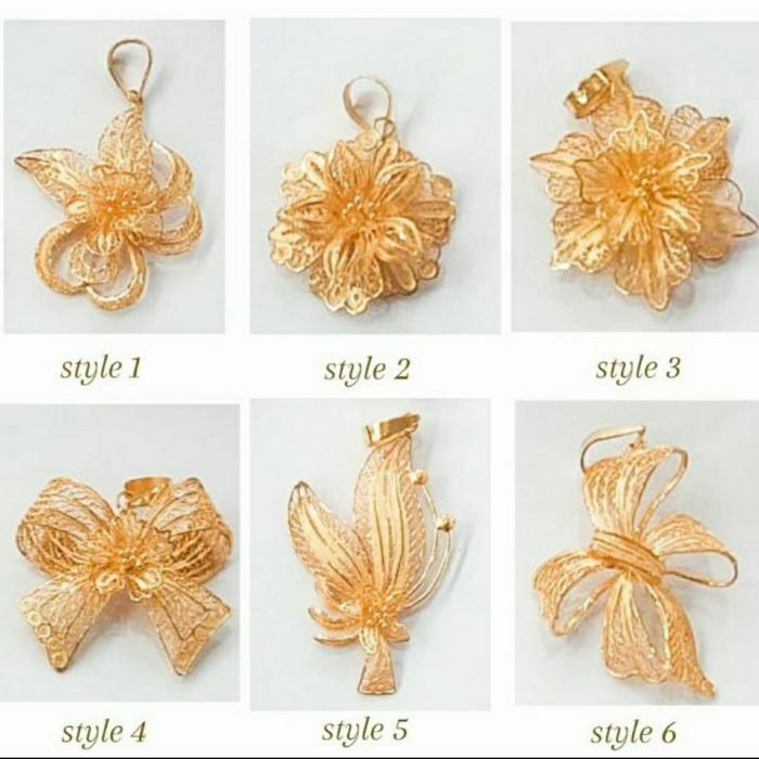 Liontin Bros Bunga Kendari Handmade Jewellery Toko Emas Asli Gold shop