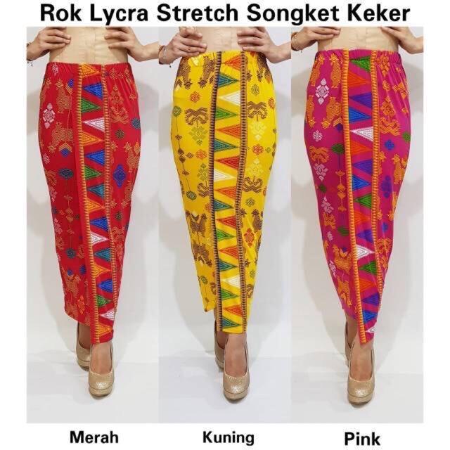 Rok Lycra songket keker