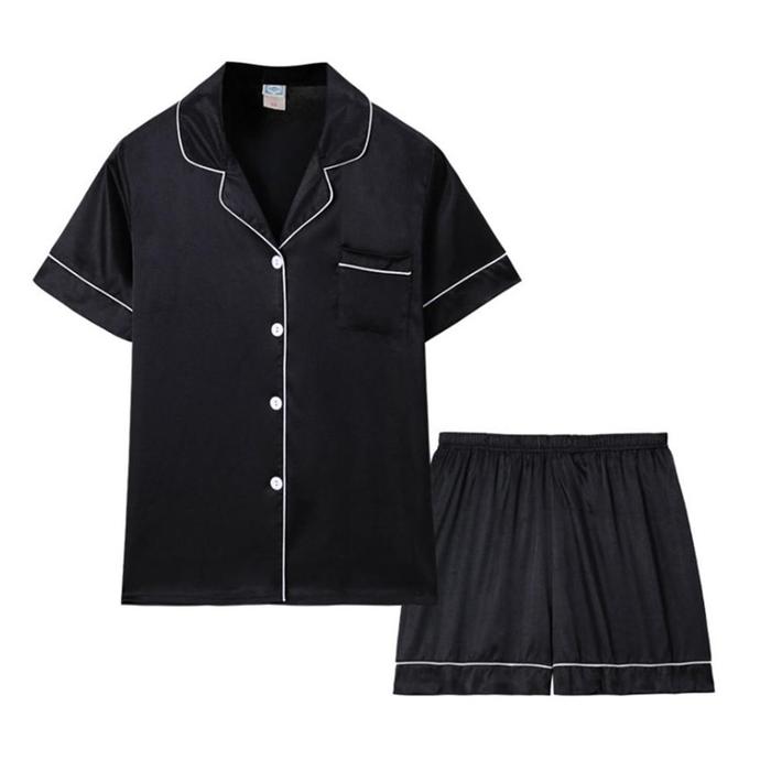 Satin pajama short bahan satin tebal