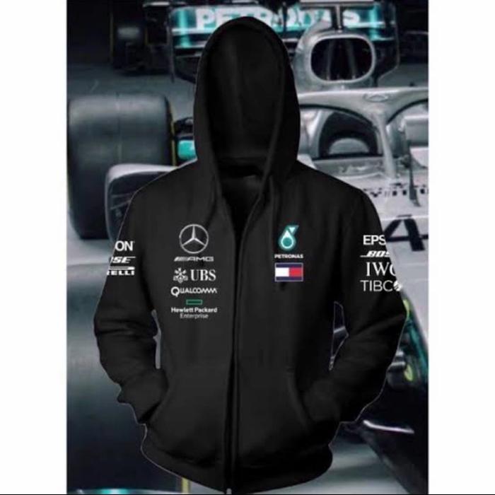 JAKET ZIPPER MERCEDES BENZ PETRONAS FORMULA F1 PREMIUM QUALlTY