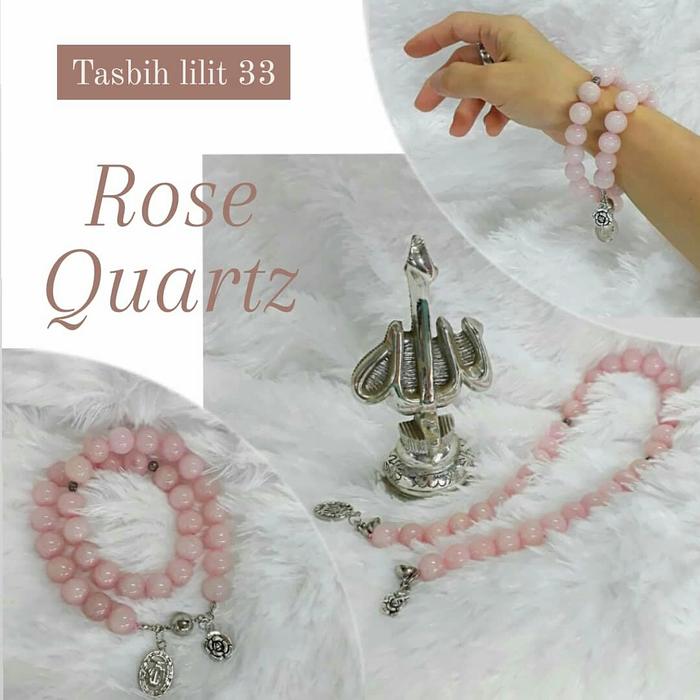 Tasbih lilit 33 Rose Quartz magnet