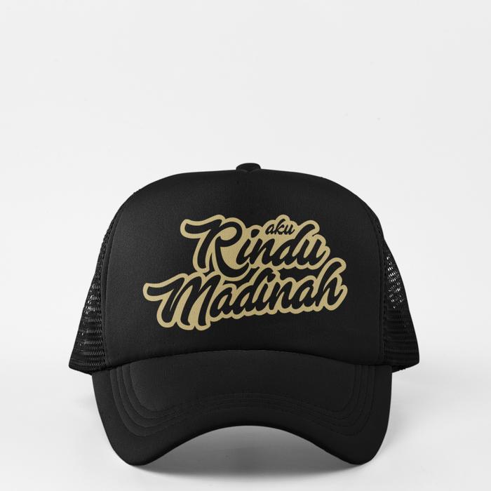 Topi Trucker Dakwah Islami Desain Tauhid Aku Rindu Madinah