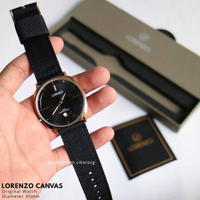 Jam Tangan Lorenzo Canvas Original (Free Baterai + Box + Bubble Wrap)