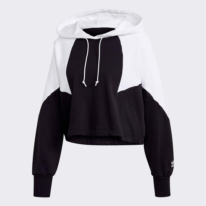 ADIDAS ORIGINALS BIG TREFOIL CROP HOODIE WMNS - BLACK/WHITE