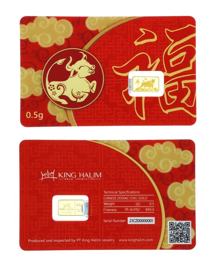 Gold Year of The Ox 0,5 gram - King Halim Emas LM 0.5gr non Antam UBS