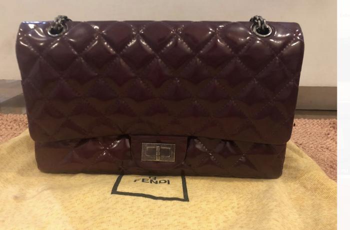 PRELOVED TAS CHANEL MEDIUM PATENT AUTHENTIC ASLI +CARD+REPLACED DB