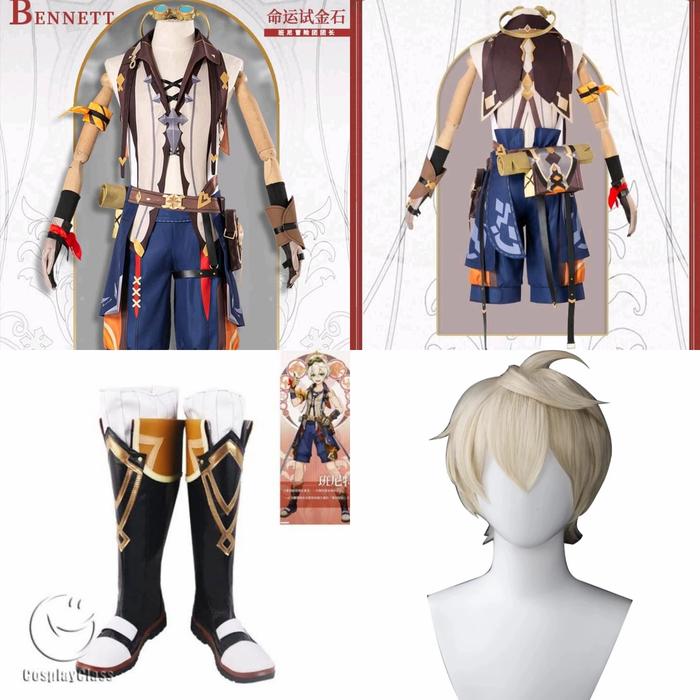 Bennett wig costume shoes cosplay genshin impact