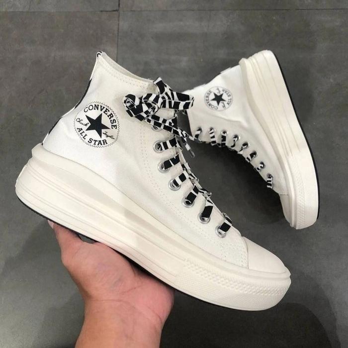Converse CTAS Move Hi Platform White Archive Print Zebra Original