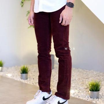 Celana Panjang GAP Slim Fit Corduroy Pants Maroon(Cross Label)Original