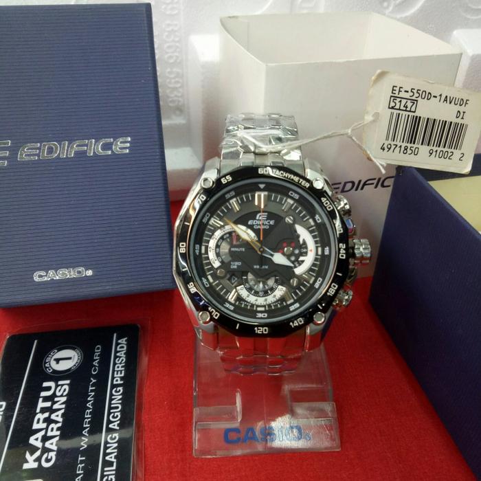 Jam Tangan Analog Pria CASIO EDIFICE EF 524D-1AVDF All Steel Silver