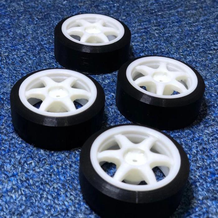 velg & ban drift WPL D12 hex 5mm model compomotive 6 spokes 3D printed