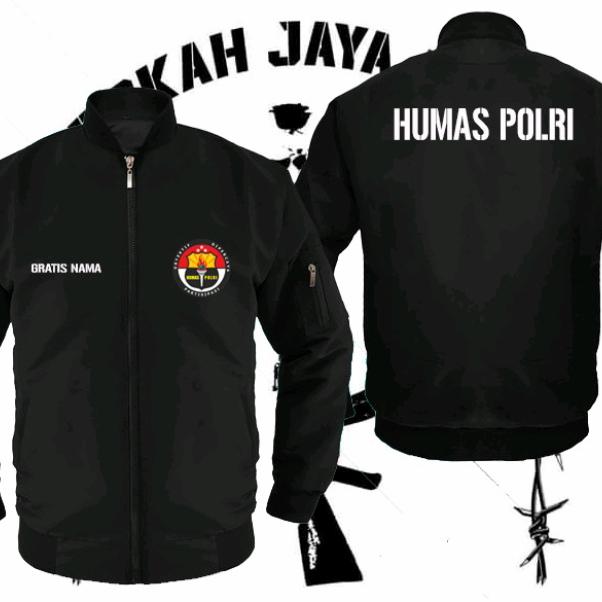 jaket bomber Humas polri full bordir jaket Humas polri