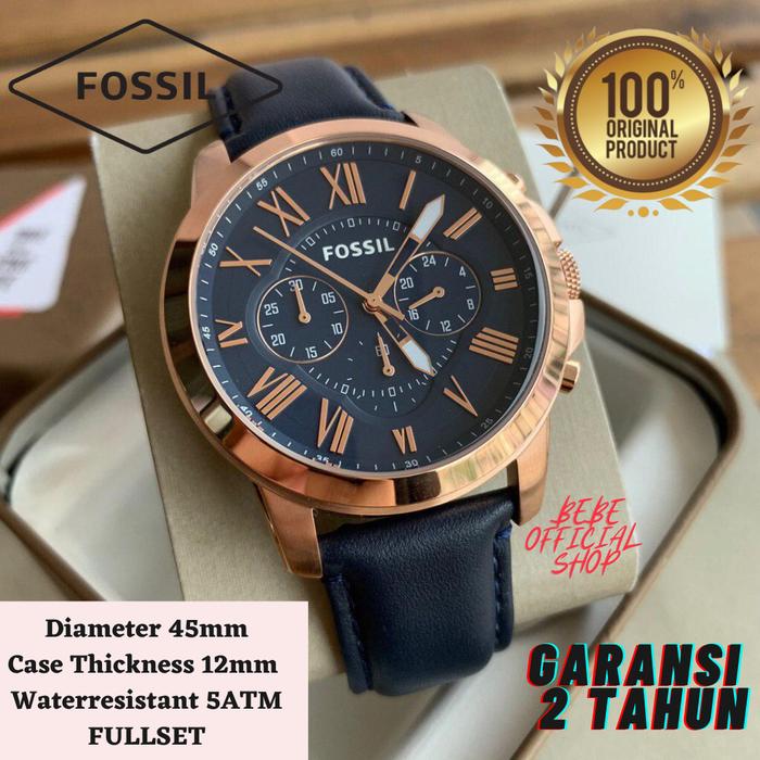 [ORIGINAL] Jam Tangan Pria Fossil FS4835 Grant Chronograph Navy