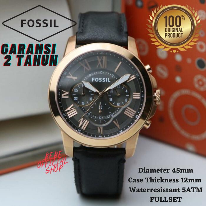 [ORIGINAL] Jam Tangan Pria Fossil FS5085 Grant Chronograph Black