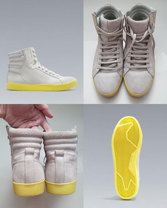 ZARA Men High Top Suede Sneakers with Neon Sole Sepatu Bekas Fila Vans
