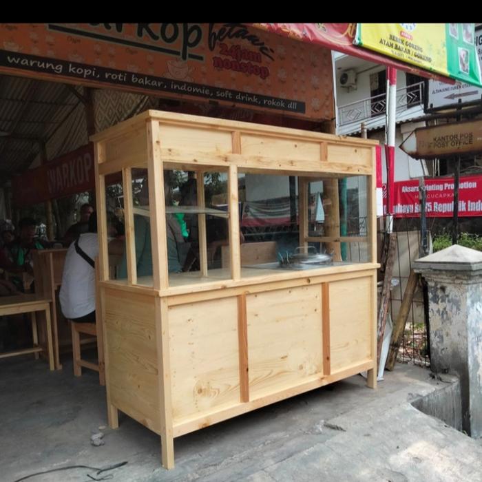 gerobak soto ayam/full kayu jati Belanda/full kaca