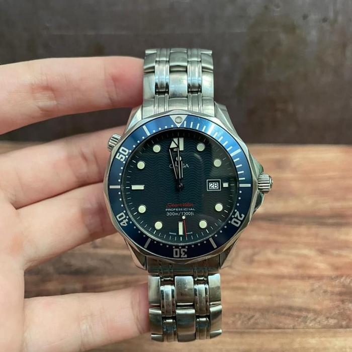 omega seamaster blue dial quartz original