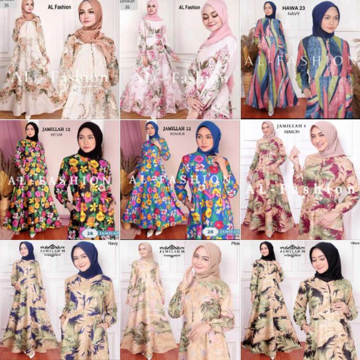 GAMIS WANITA MURAH KEKINIAN MODIS MOTIF-JAMILLAH – 8 – PINK - L