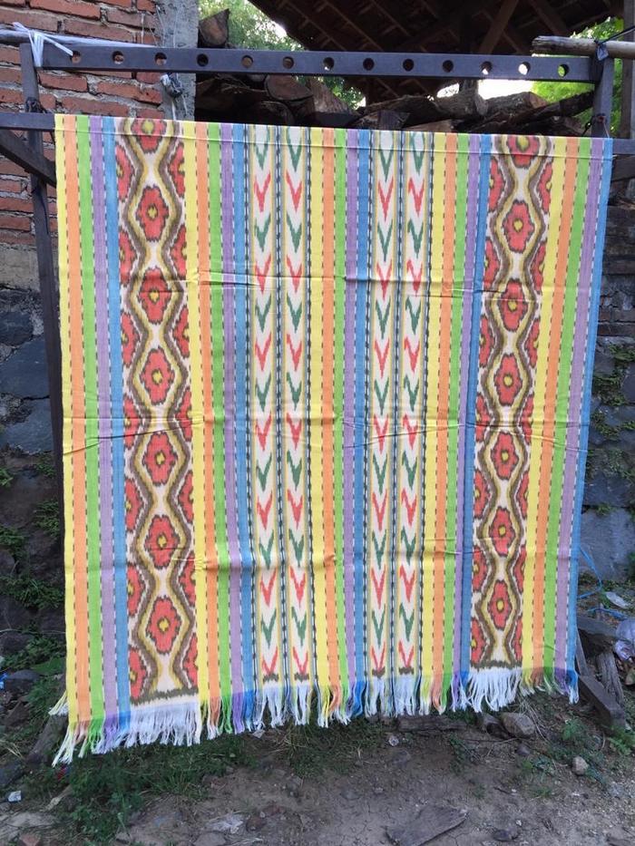 kain tenun blangket jepara motif pelangi soft premium