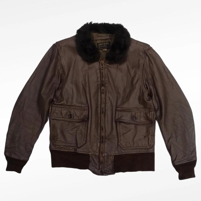 jaket g1 vintage leather 70's usn flying millitary army usa intermediate jacket no schott avirex