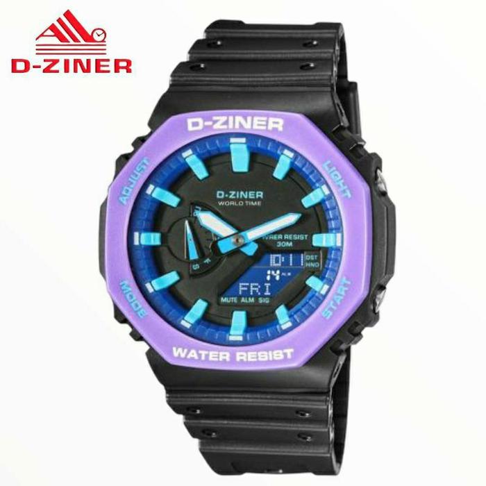 D-ziner 8287 Black Purple Jam Tangan Original