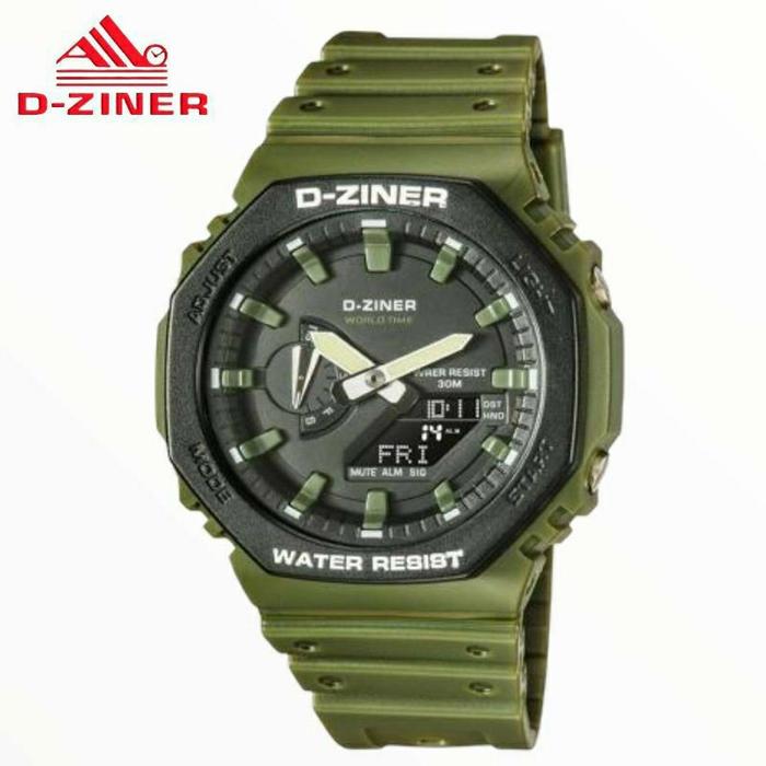 D-ziner 8287 Hijau Army Jam Tangan Pria Original