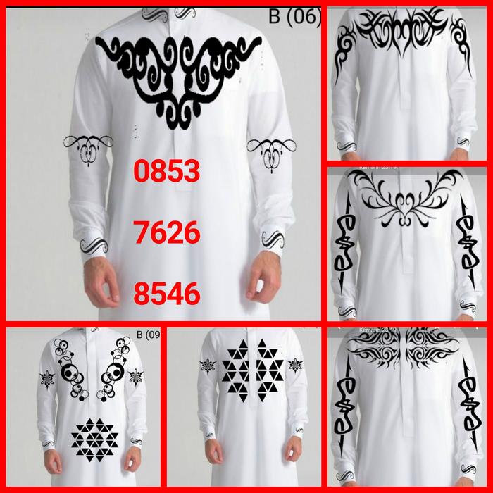 gamis bordir habaib ustad pengantin arab pria muslim bisa request