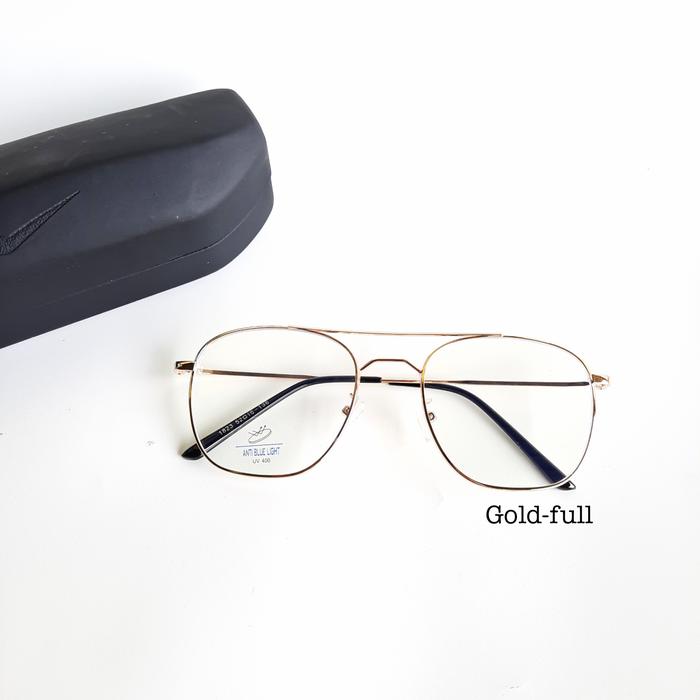 kacamata minus anti radiasi pria wanita frame besi besar elegan