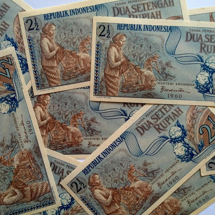 Uang kertas 2 setengah Rupiah 1961 seri sandang pangan
