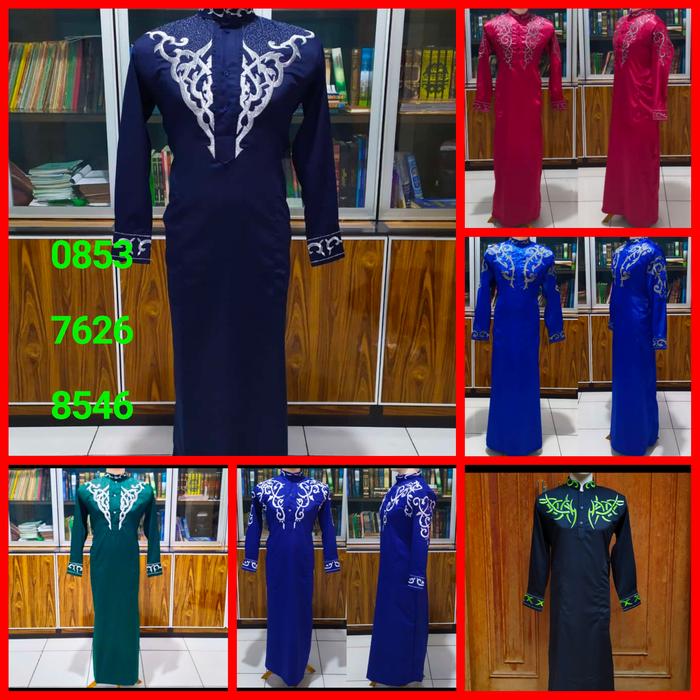 gamis ustad habaib bordir pengantin pria arab muslim bisa request