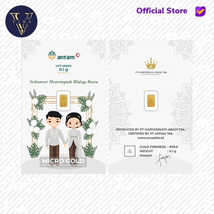 MICRO GOLD ANTAM HARTADINATA ABADI WEDDING TRADISIONAL (LM) 0.1 GRAM