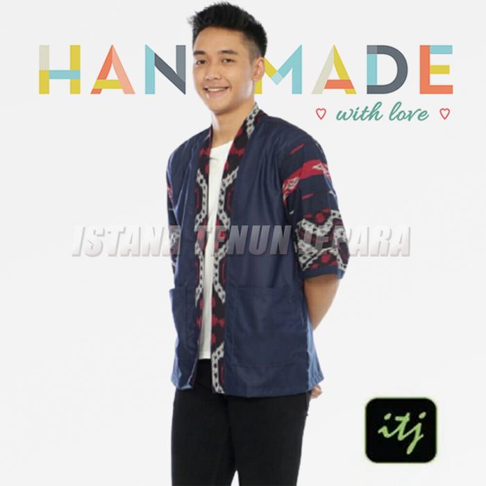 Blazer Batik Pria / Kimono Tenun / Outer Etnik Tenun Troso