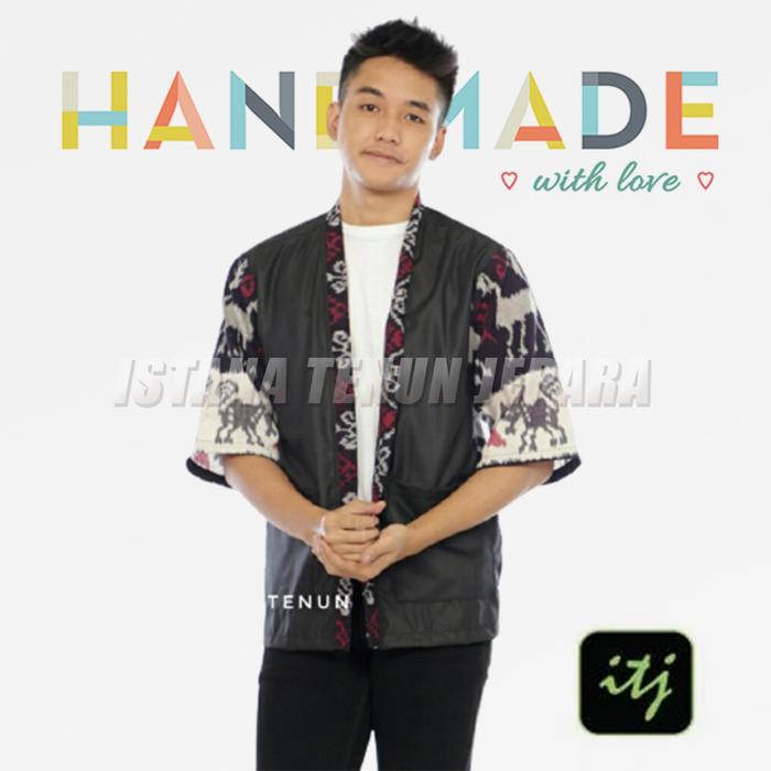 Blazer Batik Pria Etnik Unik Tenun Ikat Troso Motif Sumba