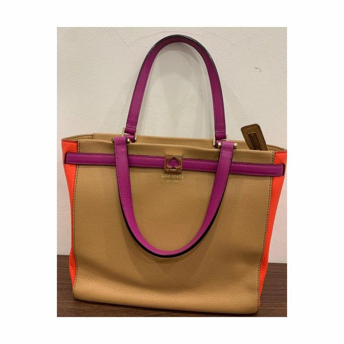 Katespade Colorblock Large Leather handncarry bag (preloved)