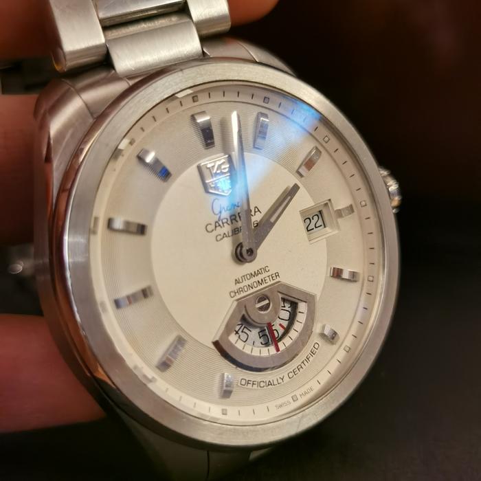 Jam tangan Tag Heuer grand carrera calibre 6 automatic 40mm silver