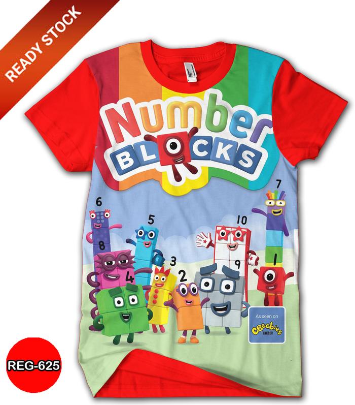 Kaos Numberblocks Baju Anak Numberblocks Printing 3D Fashion