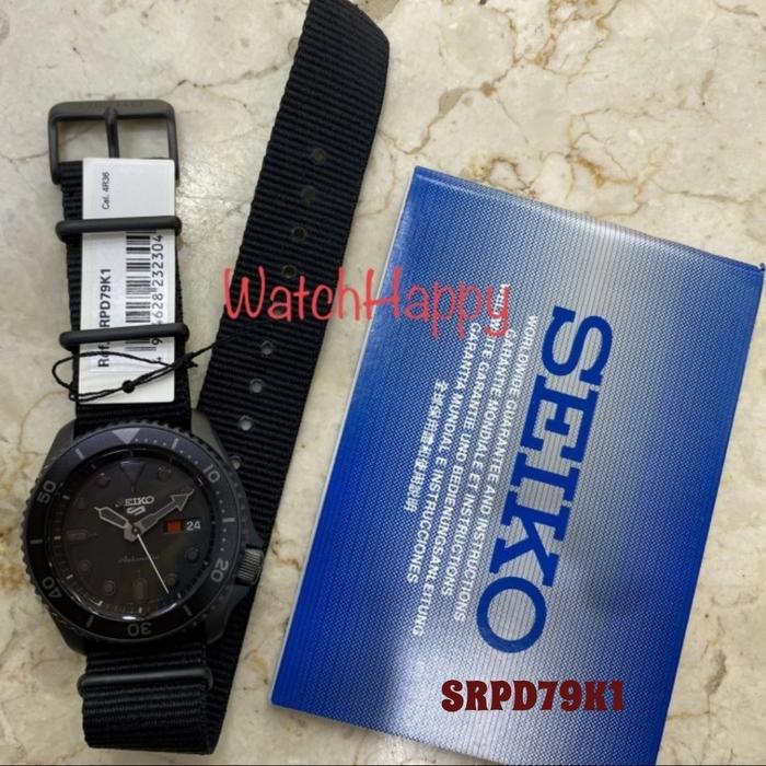 Jam Tgn Pria Seiko 5 Sport SPRD79K1 ORIGINAL Black Out Kanvas SRPD79