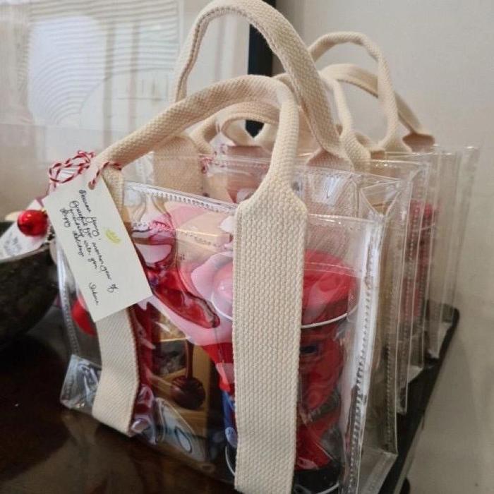 Tas Mika TransparantPVC New normal / hampers Natal, hamper ulang tahun
