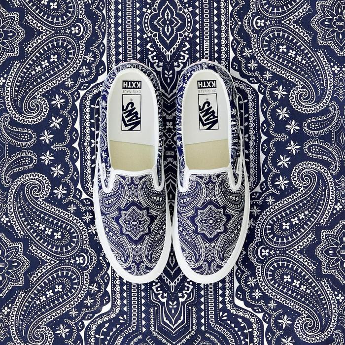 Kith x Vans Vault OG Classic Slip-On LX "Paisley Gibralter Sea"
