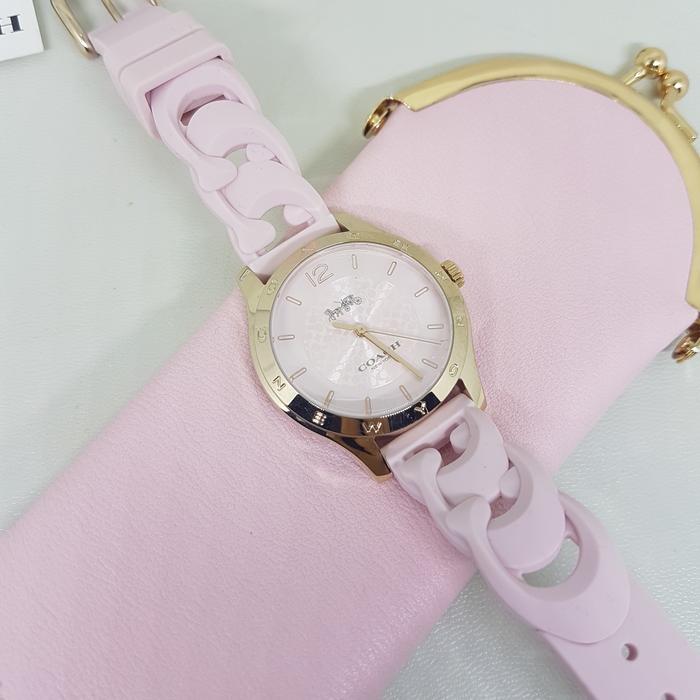Jam Wanita COACH 14503418 MADDY RUBBER PINK BLUSH Garansi 1 tahun