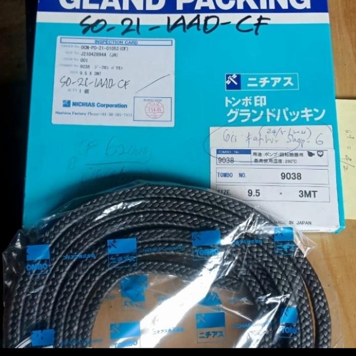 gland packing tombo NICHIAS type 9038 11,1mmx11,1mmx3mtr