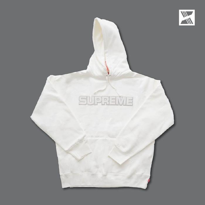 Supreme Perforated Leather Hoodie White 100% Original
