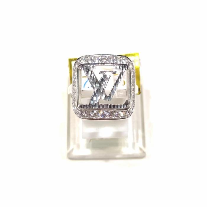 Cincin LV Sz 16 Emas Putih 750