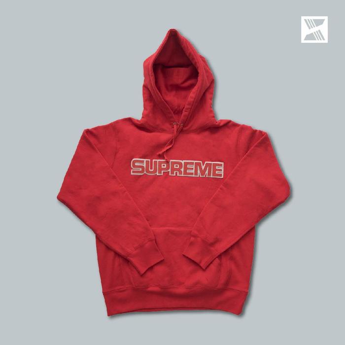 Supreme Perforated Leather Hoodie - Red 100% Original