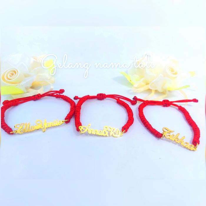gelang tali nama emas