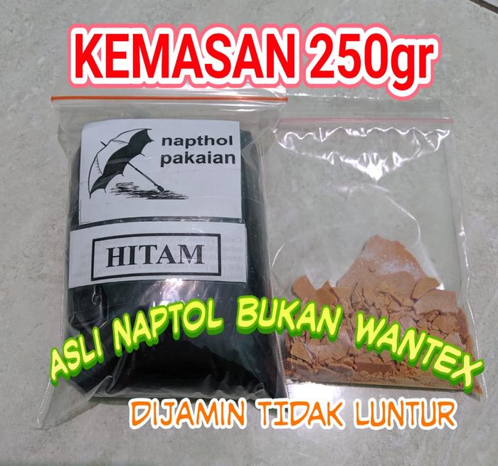 NAPTOL PEWARNA PAKAIAN JEANS DAN KATUN KEMASAN 250gr WARNA HITAM
