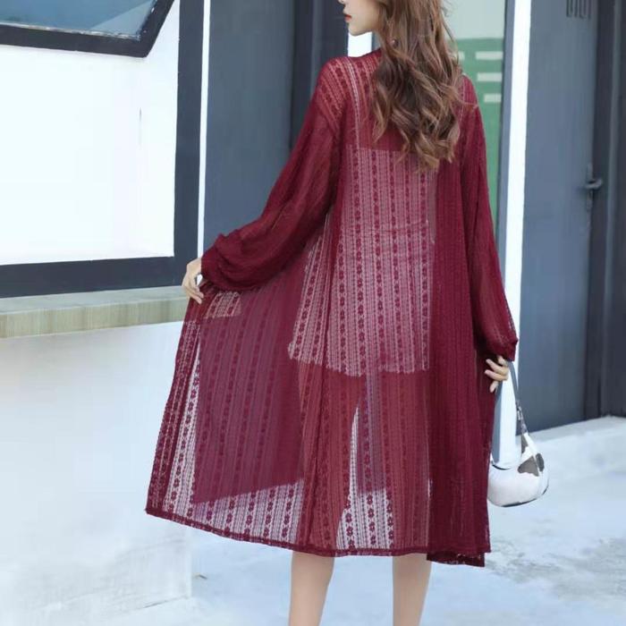 ONNIEFASHION Jasmine Long Outer Cardigan Lace Import busana pantai